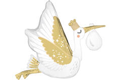 Foil Balloon - Shape - Stork - Special Delivery Baby